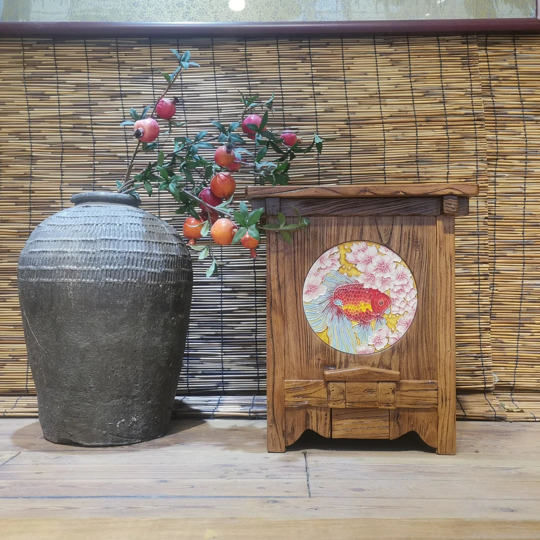 创意简约新中式手工仿古如意五福米家用餐厅茶叶收纳柜