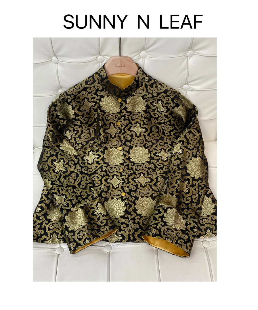 SUNNY N LEAF    新款黑金新中式宋锦外套  YZPQC40919