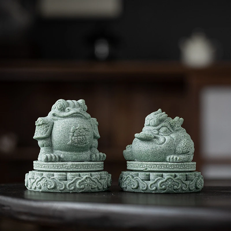青砂石茶宠创意三足金蟾摆件精品可养招财蟾蜍家居茶室茶桌装饰品