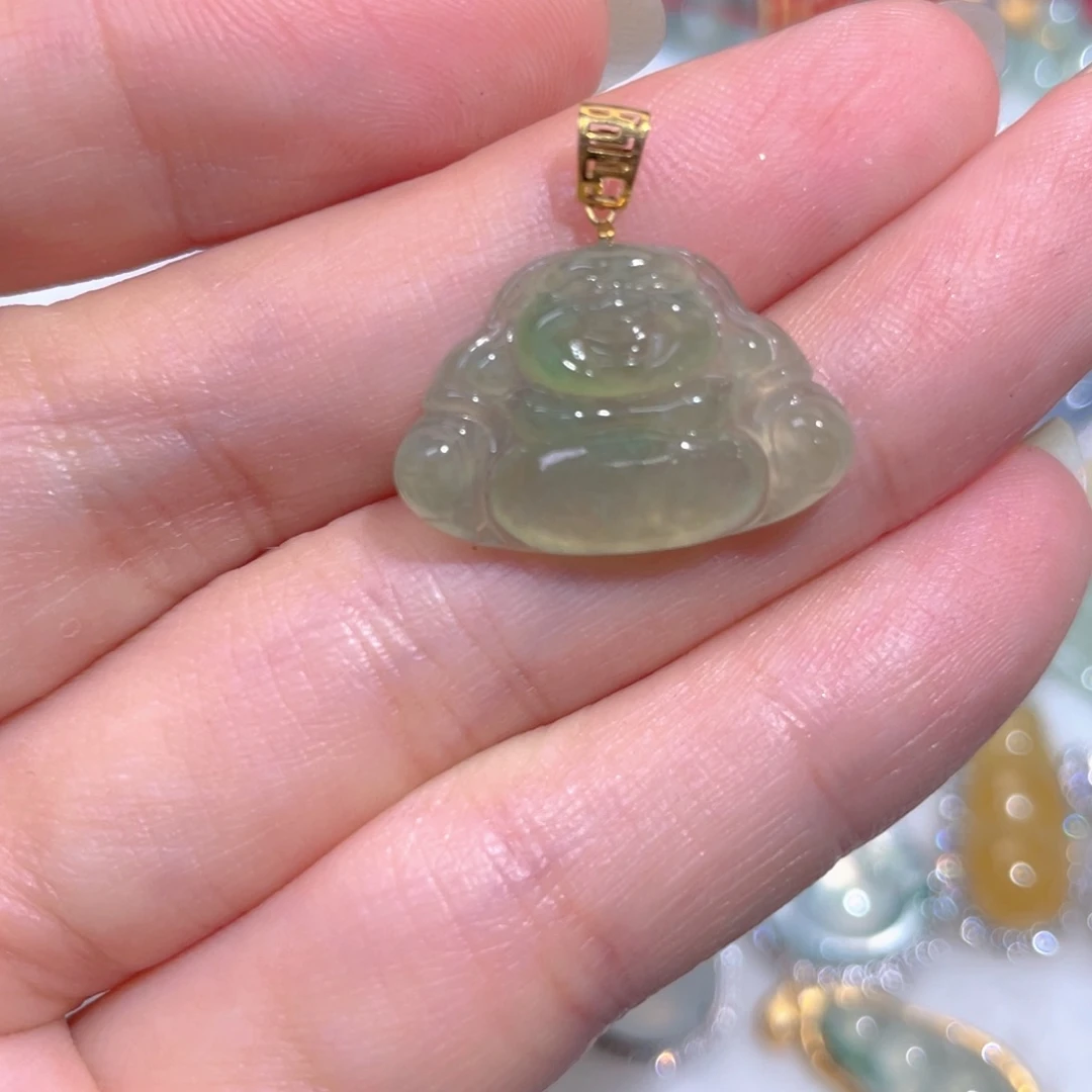 颈饰18K金镶嵌翡翠翡翠