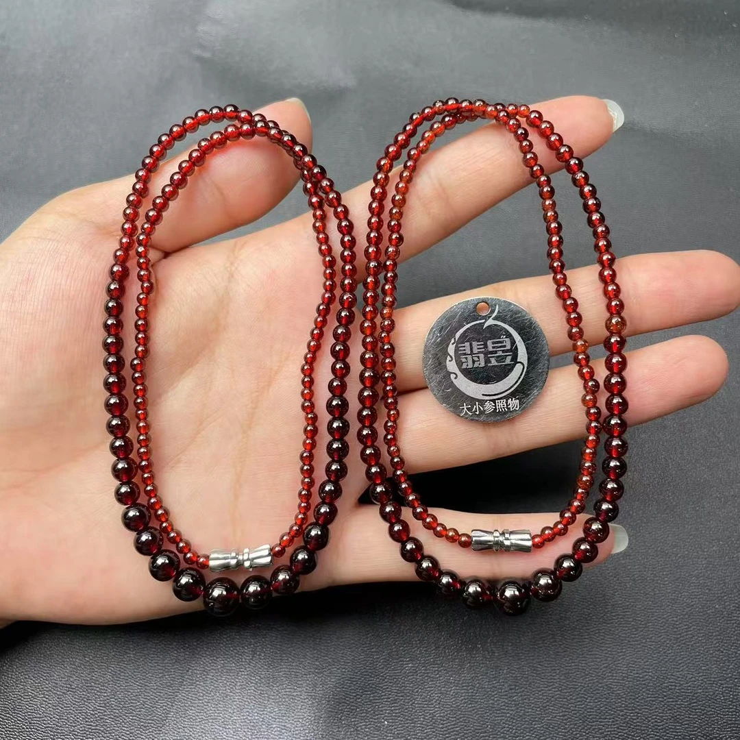 翡昱N16-47343-79-石榴石珠链颈饰/约卡3-7+/140颗-多样性发其一