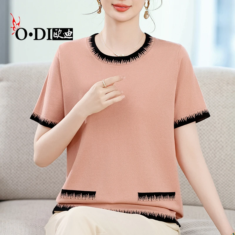 妈妈装夏装40-50岁高档女t恤2025夏季新款中老年女装短袖冰丝上衣