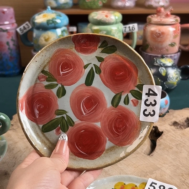 景德镇陶瓷手绘作品433微瑕