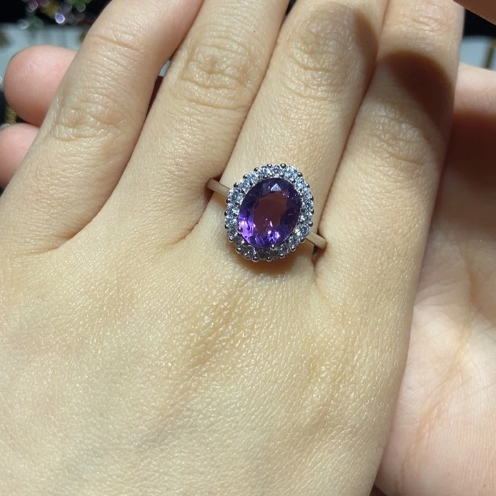 水晶戒指银S925镶嵌设计