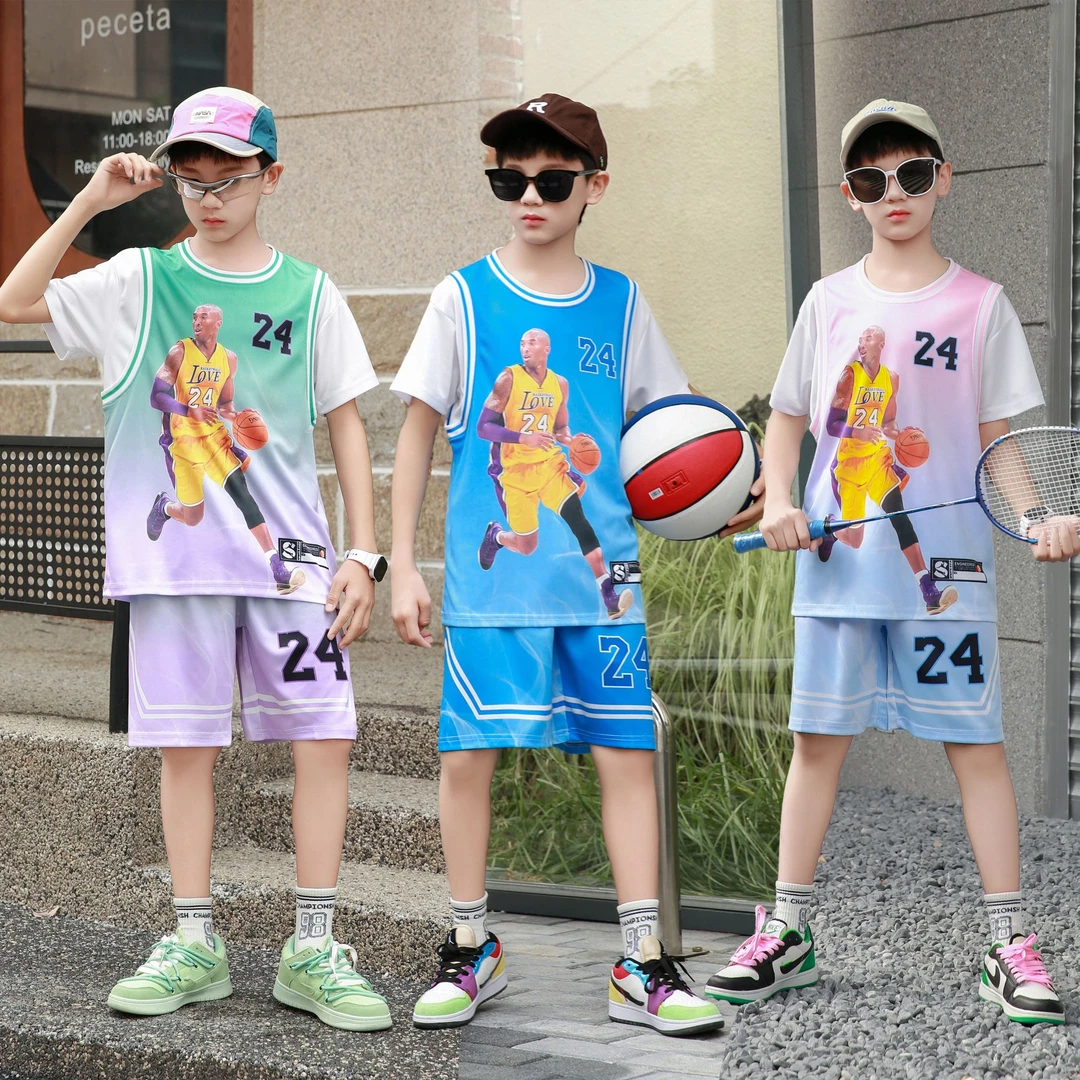 儿童速干冰丝运动套装乒乓球羽毛球足球训练服透气运动服中小学生