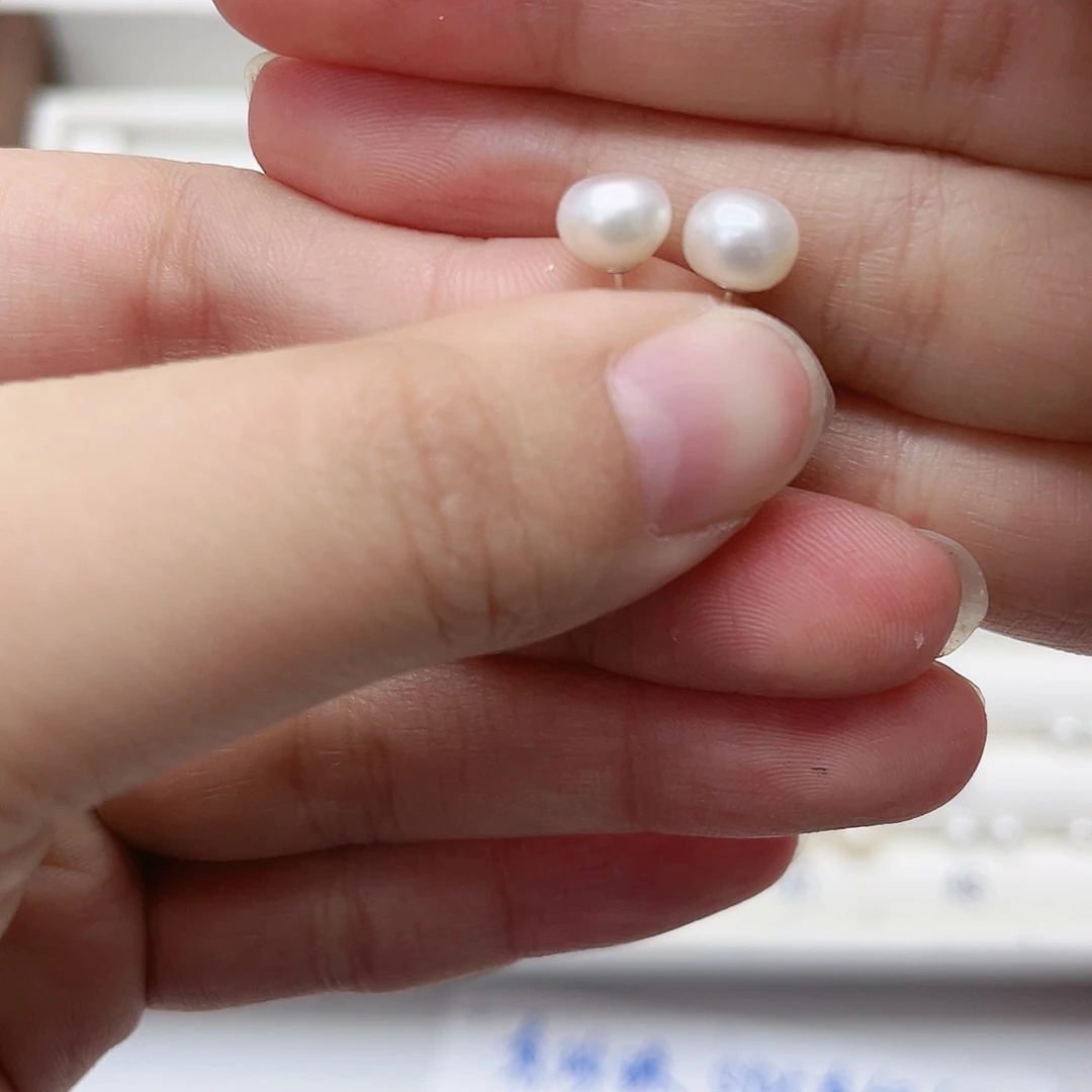 淡水珍珠耳饰银S925镶嵌赵****）