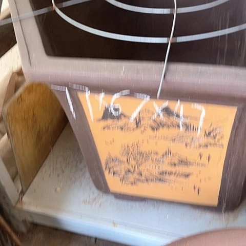 紫砂花盆大六方一个