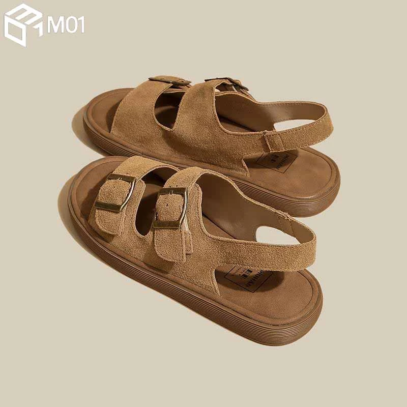 M01勃肯凉鞋女夏季2025新款配裙子百搭防滑软平底一字罗马沙滩鞋