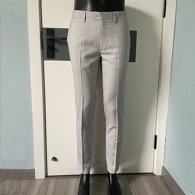 英伦风商务修身西裤男士2025年秋冬新款高弹力百搭休闲裤时尚裤子