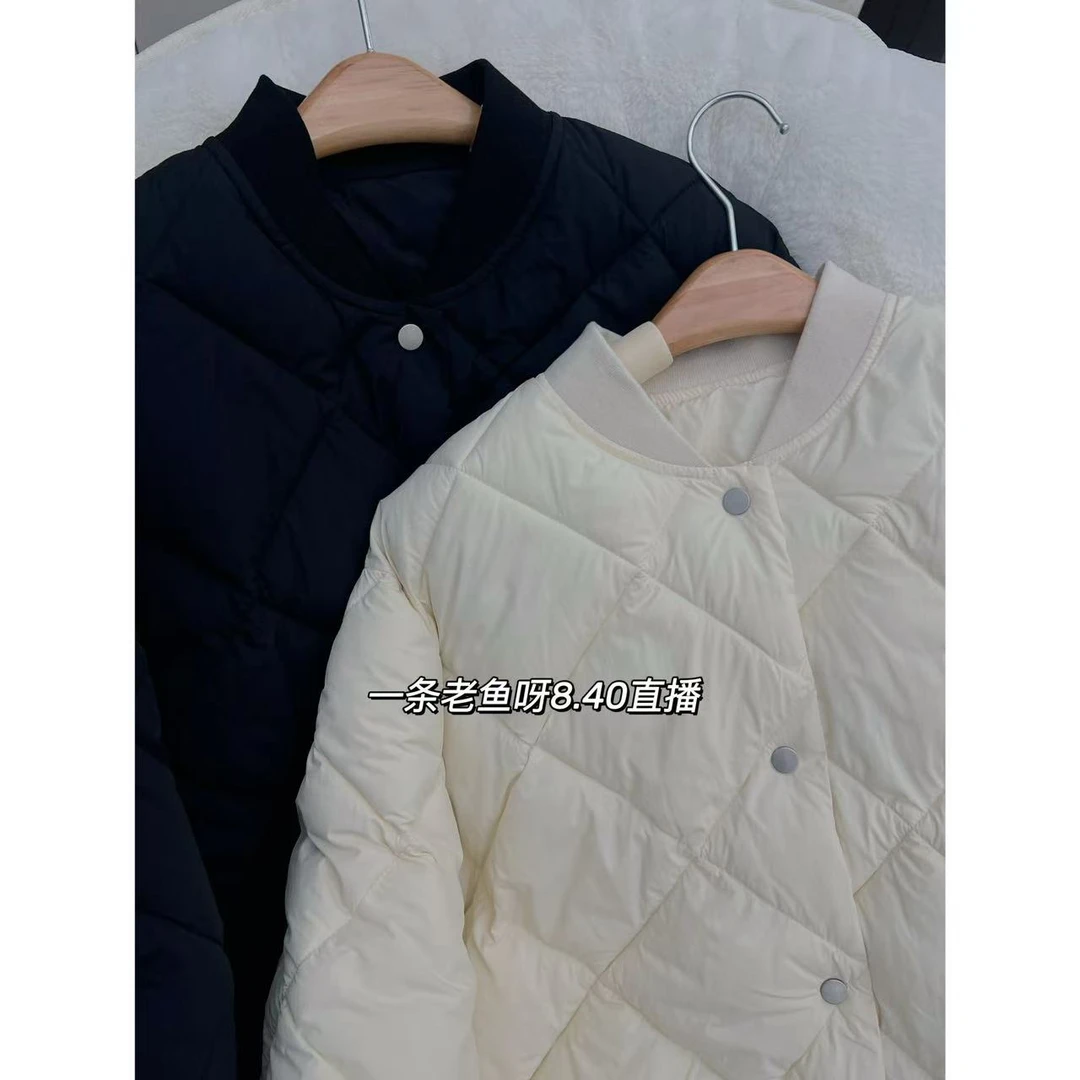 Y 秋冬加厚菱格棉服棉衣外套女 韩版休闲棒球衫外套1719
