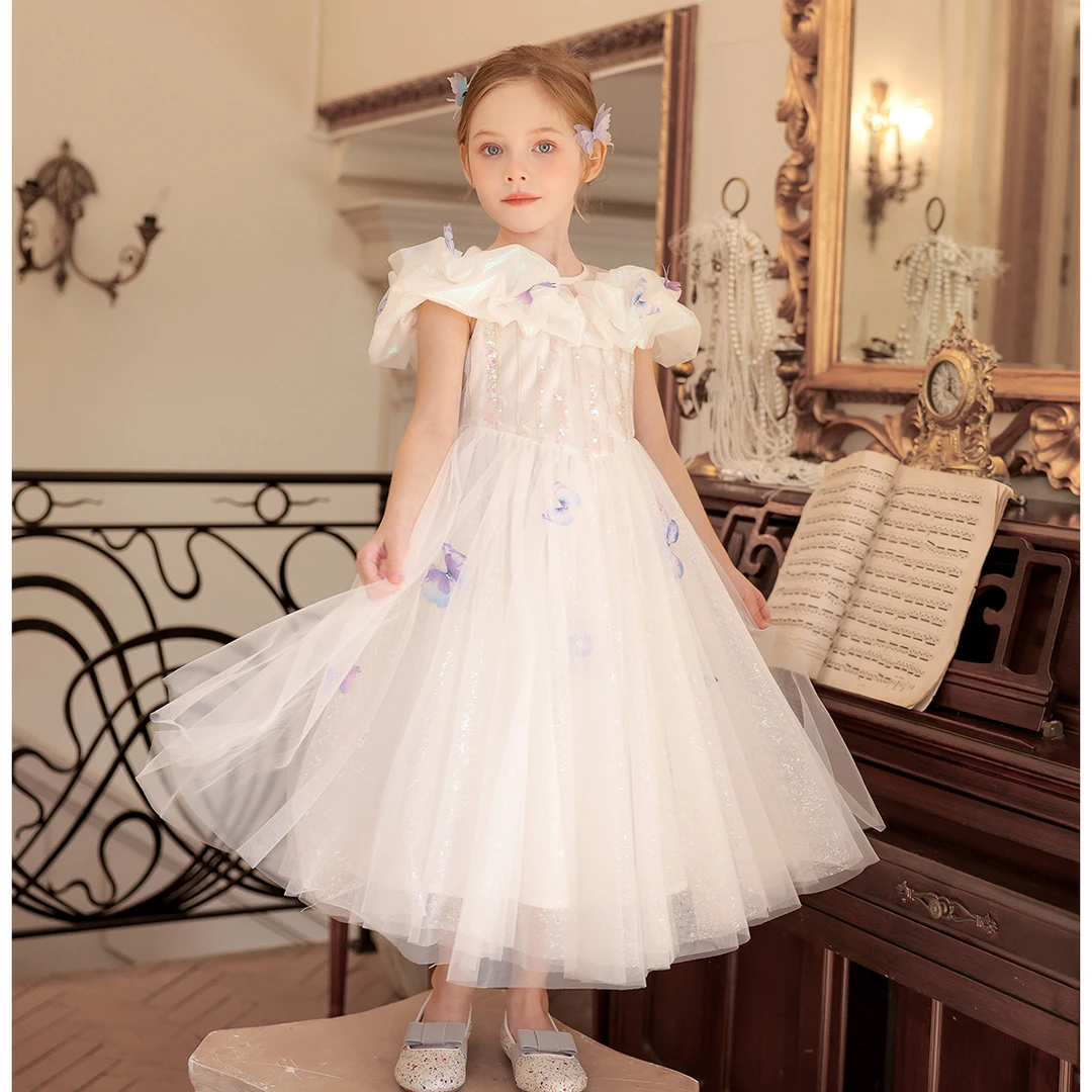 梦特娇女童蝴蝶仙女网纱公主裙夏季新款女孩生日礼服连衣裙A75