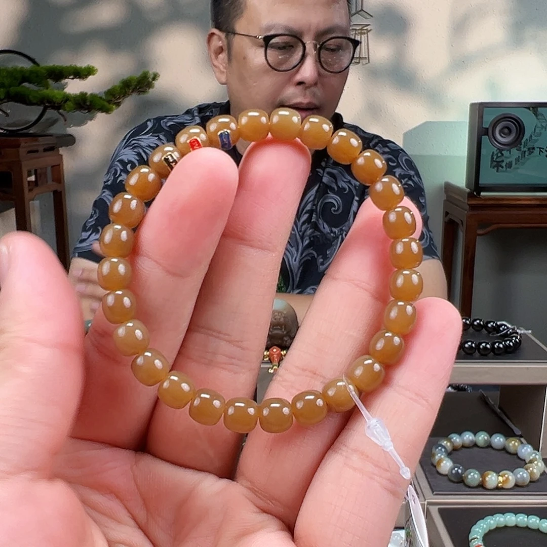 和田玉未镶嵌手链卡7mm