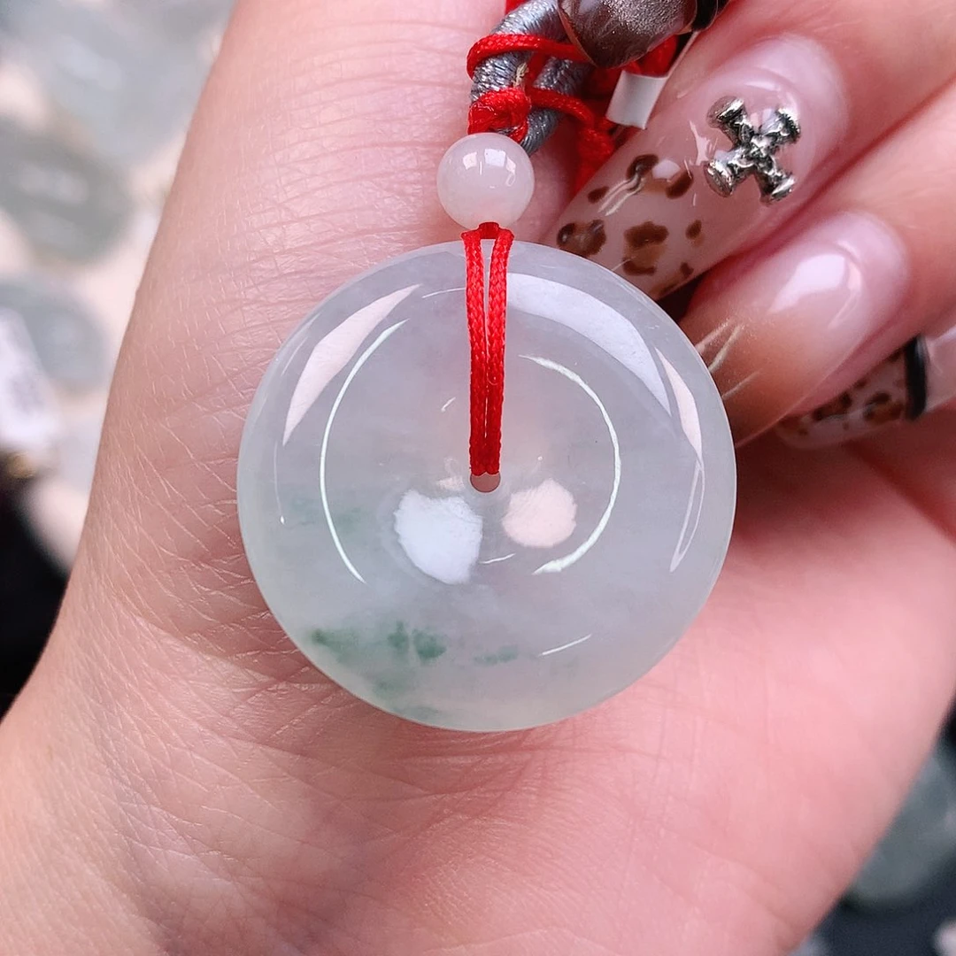 翡翠颈饰未镶嵌飘花扣27、6.3