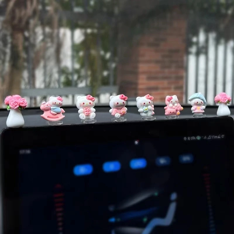 可爱凯蒂猫kt猫车载摆件汽车电动车小摆件车内饰品汽车中控台装饰