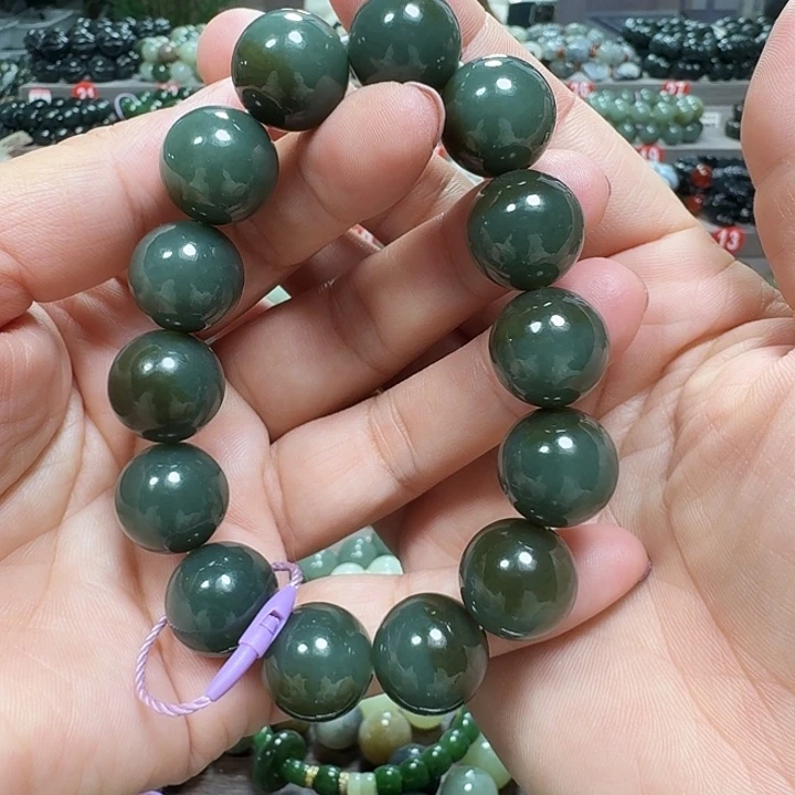 未镶嵌手链和田玉新疆且末蓝卡16