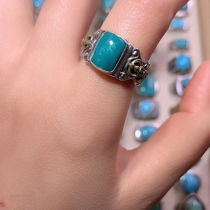 绿松石银S925镶嵌挂件