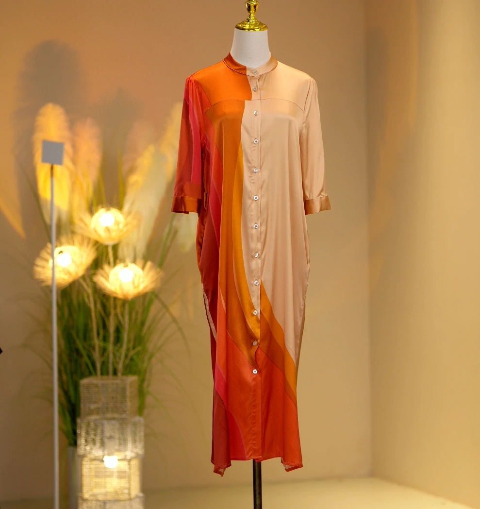 桑蚕丝高定时尚气质减龄连衣裙2410055