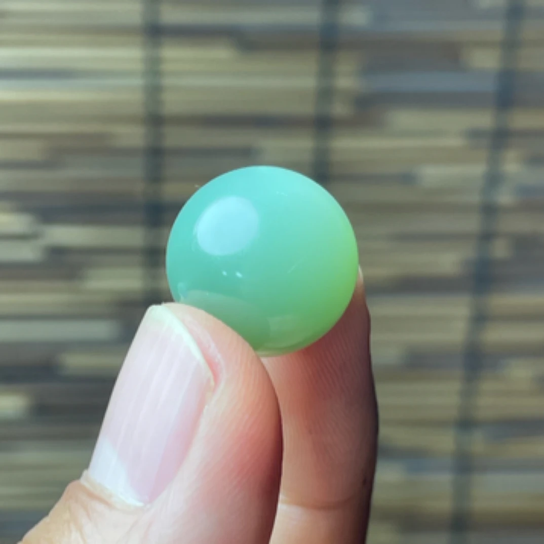 和田玉碧玉俄碧高品质无结构粉青单珠17mm碧玉单珠散珠