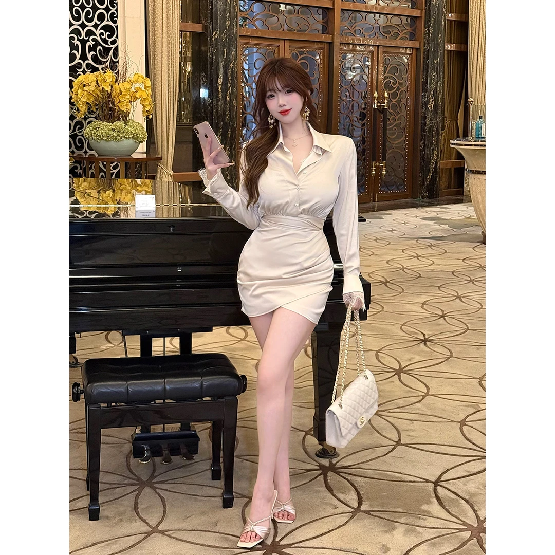 MengFairy现现【南韩女主】轻熟气质蕾丝衬衫收腰半身裙4838M 4839M