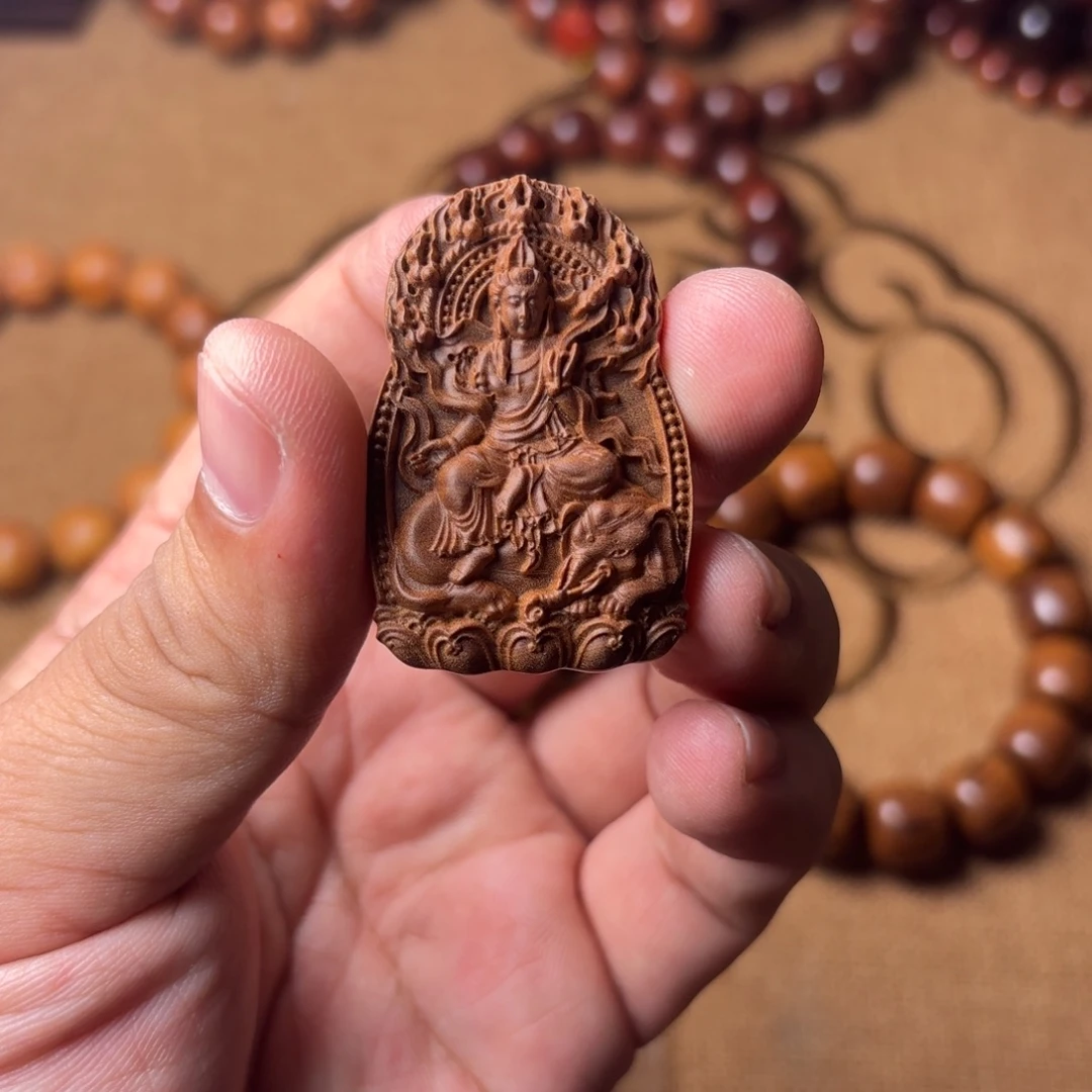 檀香木无事牌观音牌