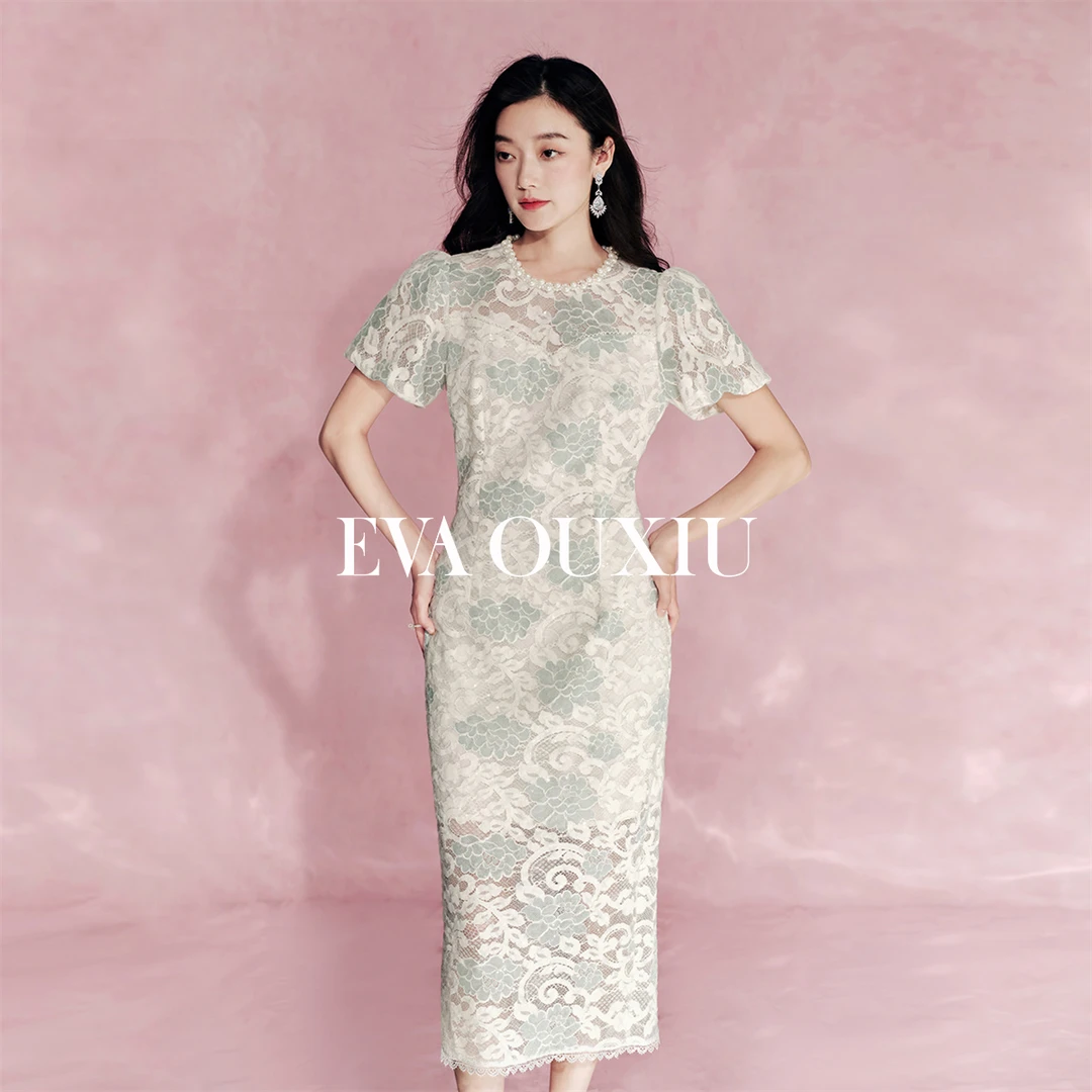 【白姐福利】EVA OUXIU/伊华欧秀碎花连衣裙 51WAQ5042