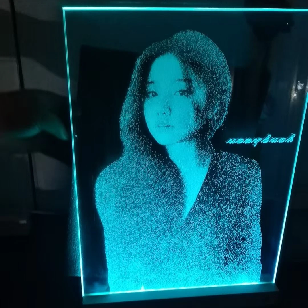 顺丰包邮纯手工锤子玻璃画照片定制情人节送女友浪漫惊喜礼物