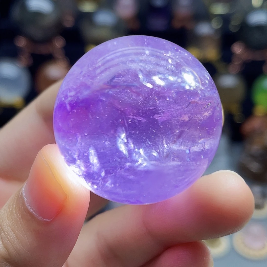 未镶嵌珠宝半成品水晶天然巴西紫水晶32.3mm