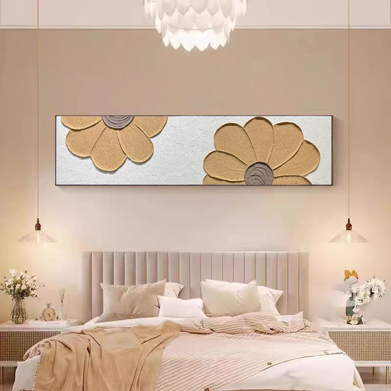生如夏花-纯手工立体肌理画抽象卧室床头花卉装饰画主卧客卧挂画