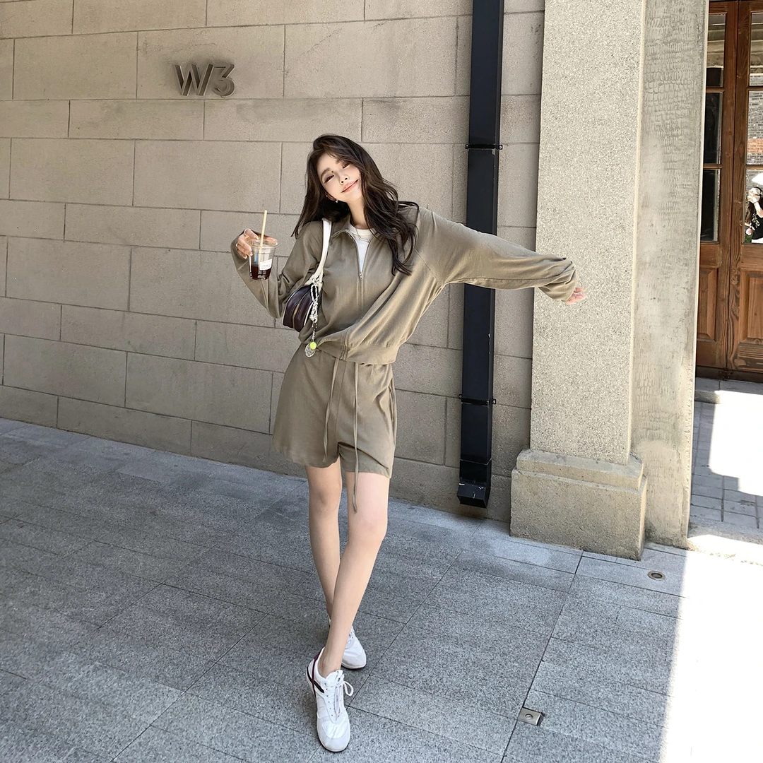 “Korea轻感亚麻”韩国进口轻感亚麻 城市通勤舒适-时尚套装