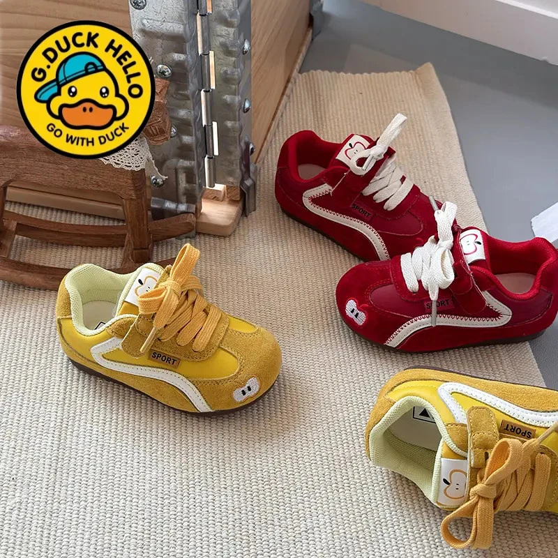 G.DUCK小黄鸭儿童运动鞋2025秋季新款防滑软底单鞋阿甘小童德训鞋