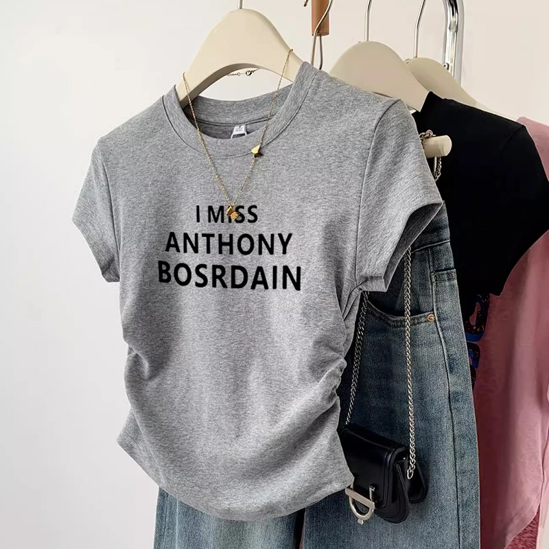 灰色字母印花正肩短袖t恤女夏季新款小个子修身收腰短款百搭上衣