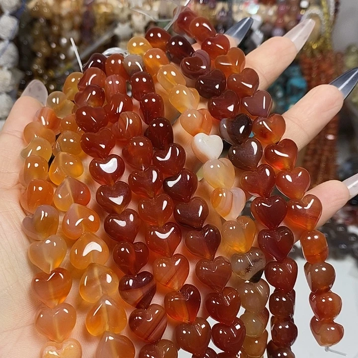 玛瑙/玉髓未镶嵌珠宝半成品玛瑙屁桃卡12mm15颗
