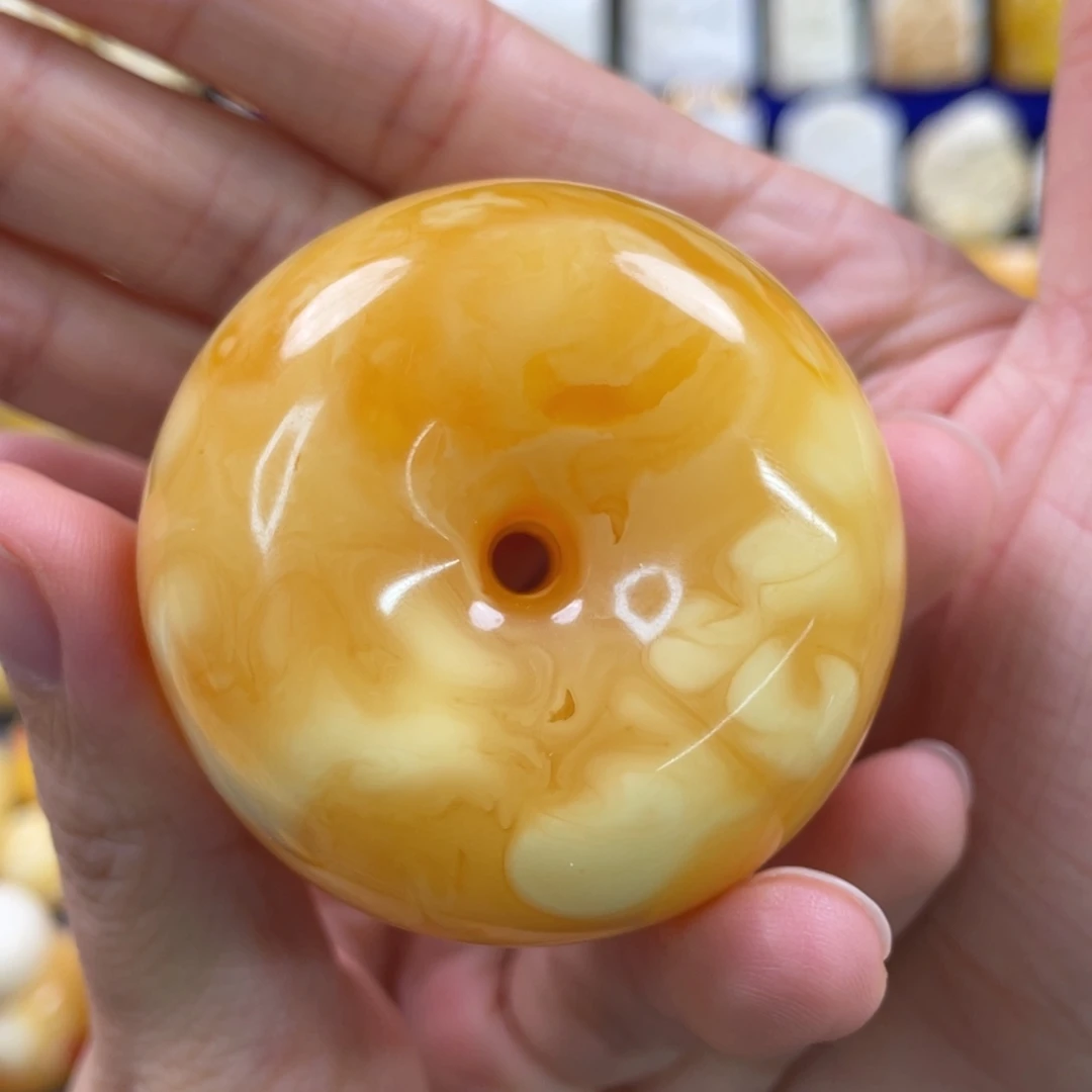 蜜蜡裸石未镶嵌琥珀蜜蜡平安扣