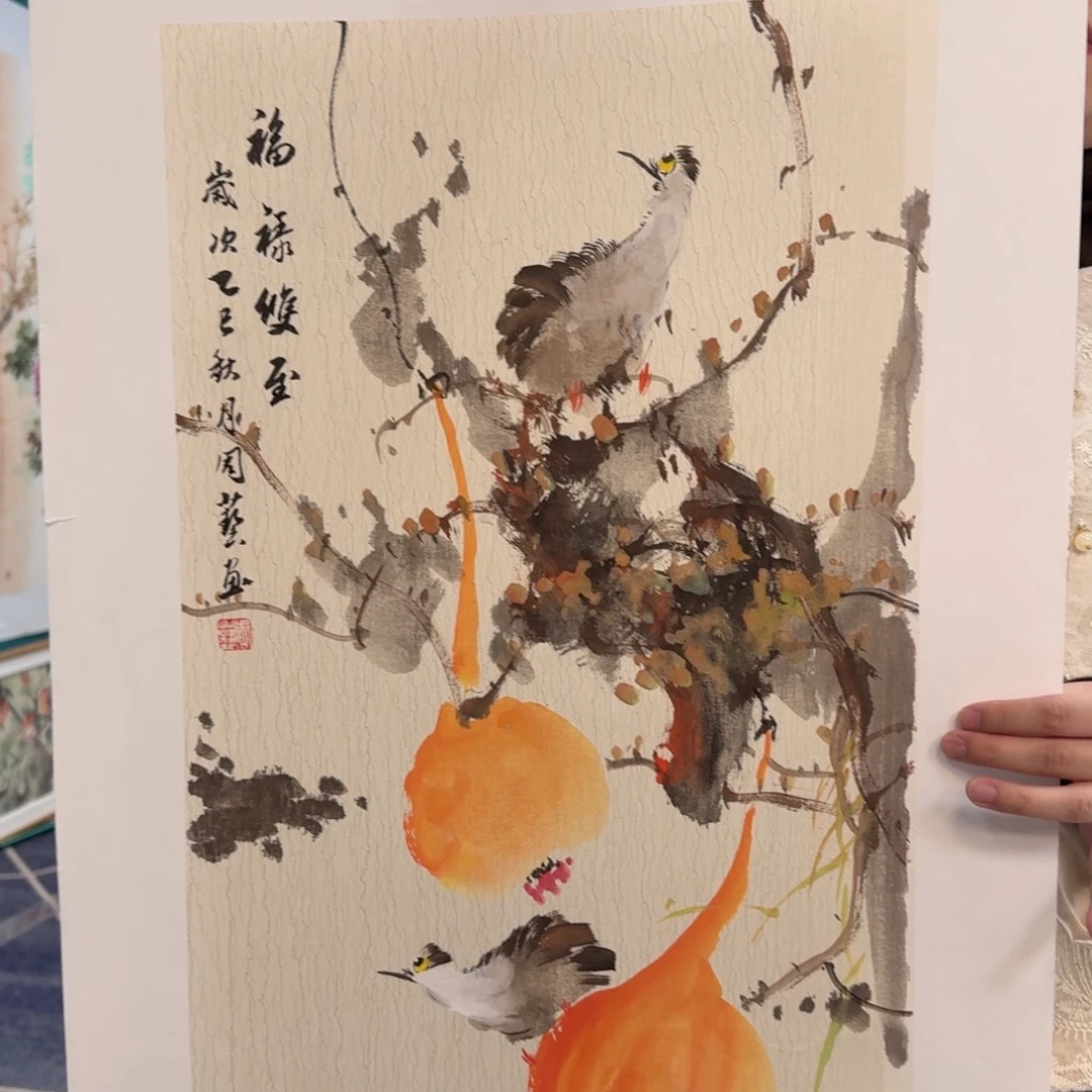 国画纯手绘山水花鸟作品