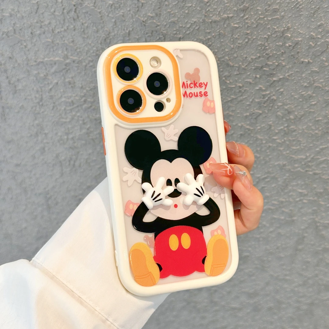 奥菲顿立体手掌捂脸米奇适用iPhone16奶油手机壳华为vivo小米oppo