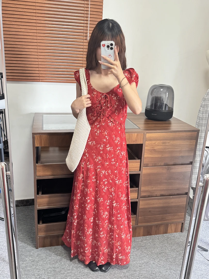 <LUMI studio>韩系碎花方领连衣裙法式气质显瘦夏季甜美