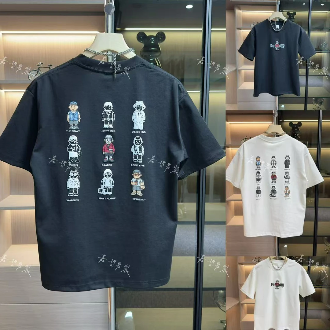 春夏季潮流趣味印花发泡刺绣设计时尚休闲宽松百搭男士半袖T恤