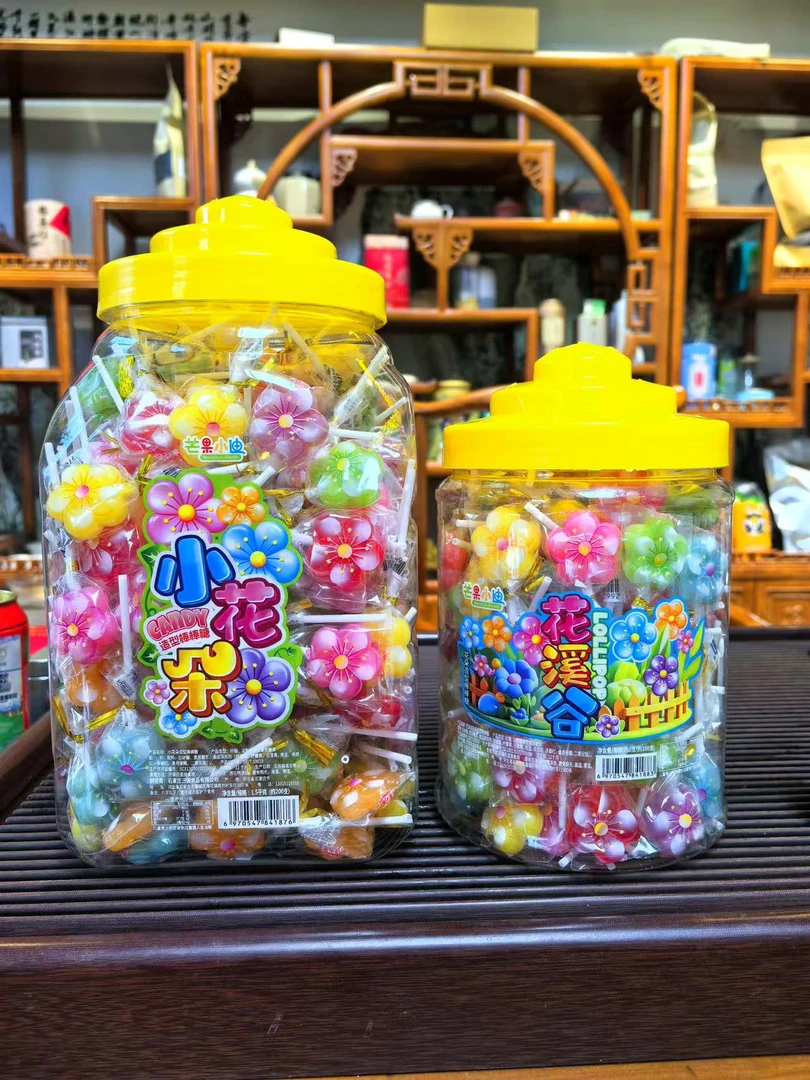 花朵造型水果口味硬糖高颜值创意棒棒糖零食节日礼物