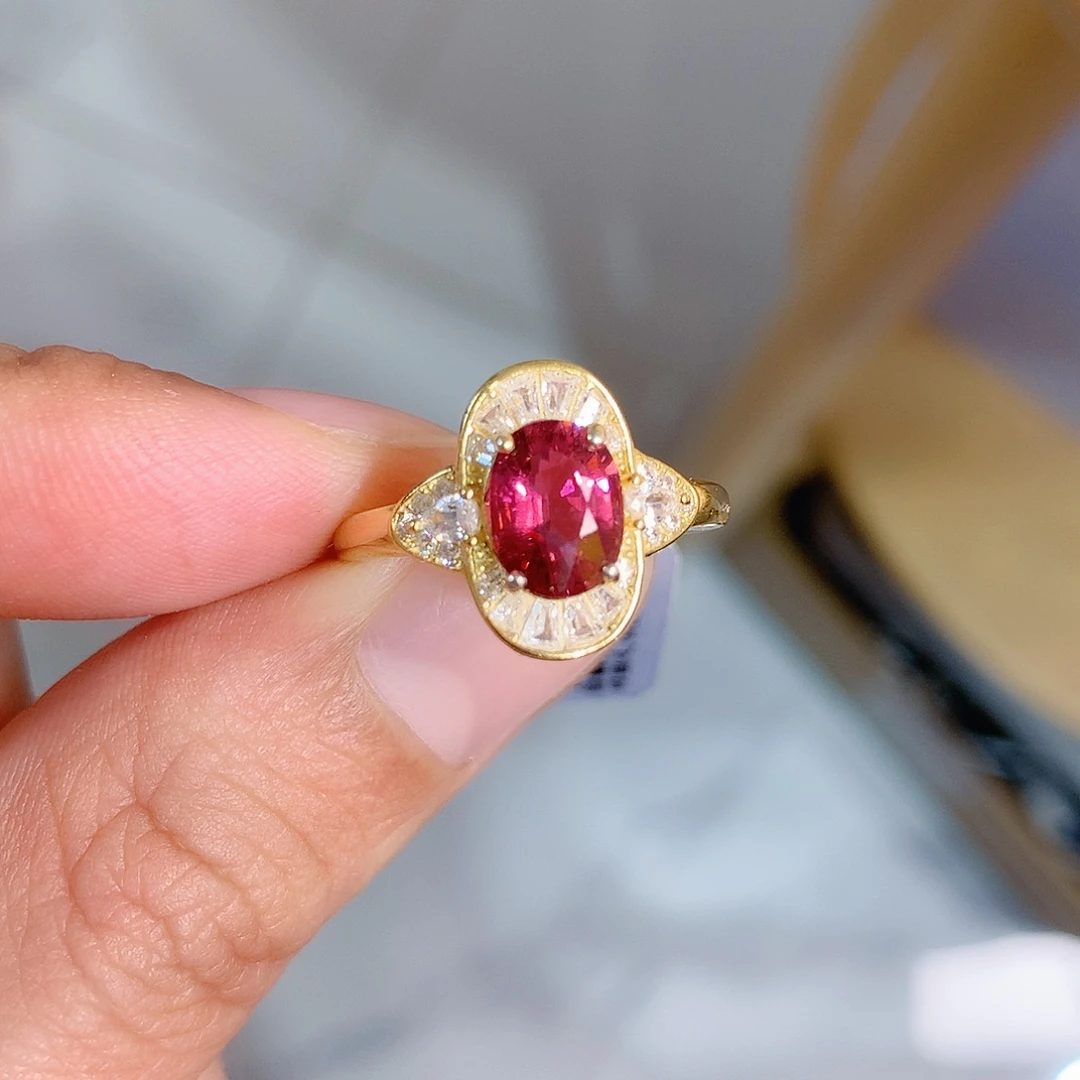 碧玺戒指戒指银S925镶嵌