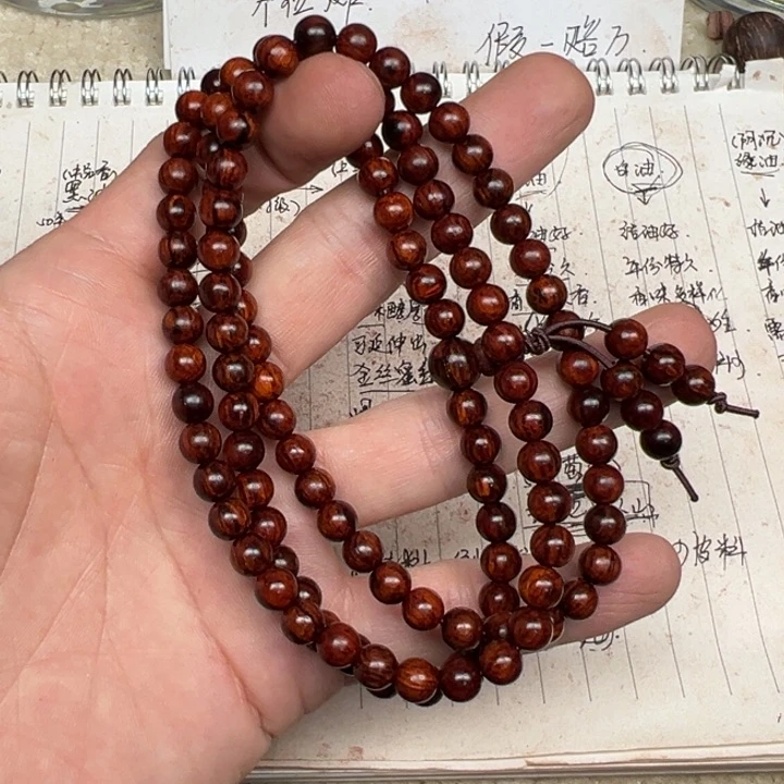降真香手串/手链海南红降06*108圆珠黄金