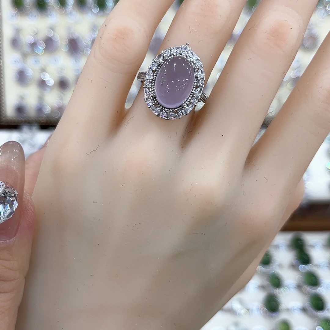 银S925镶嵌戒指萤石