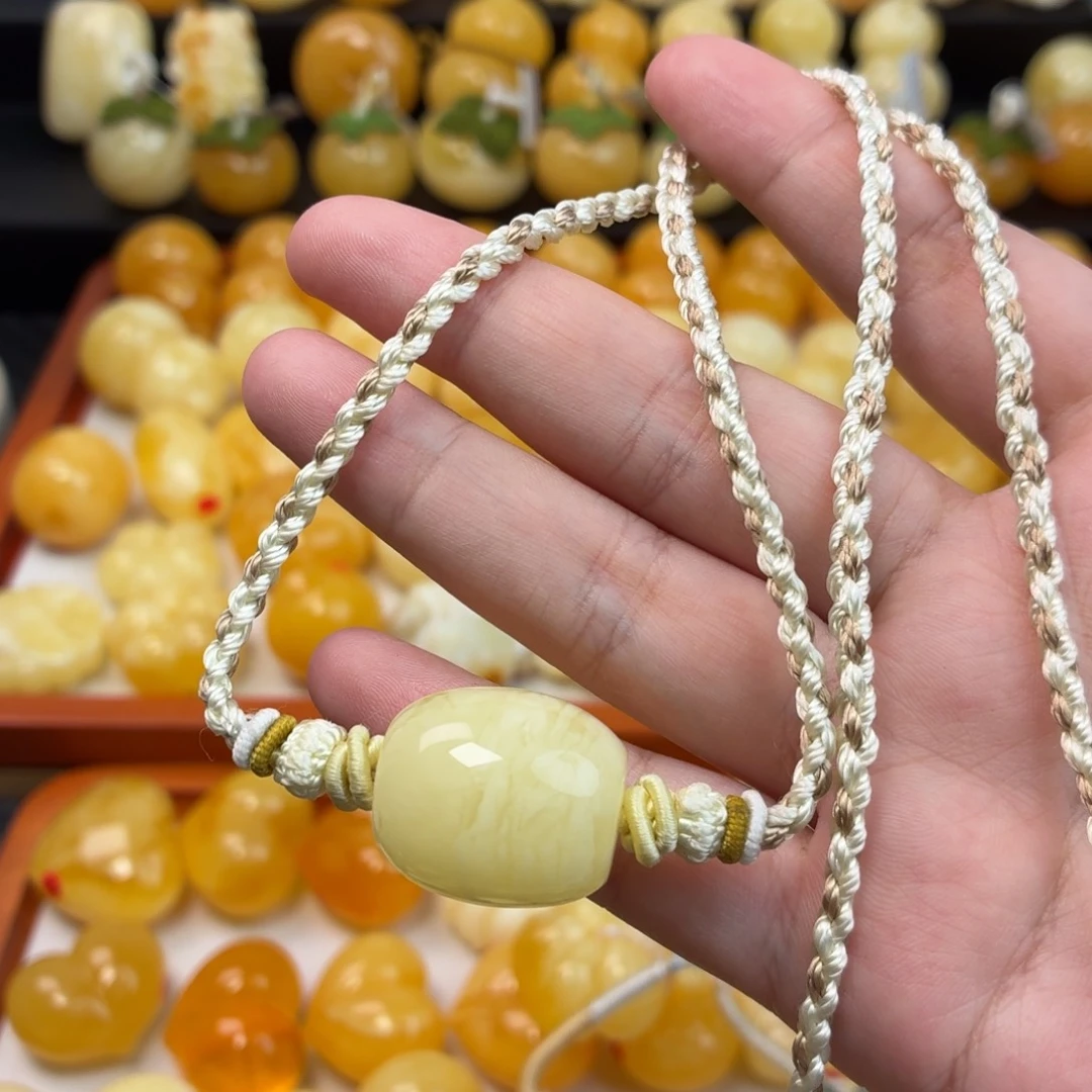 蜜蜡未镶嵌毛衣链蜜蜡