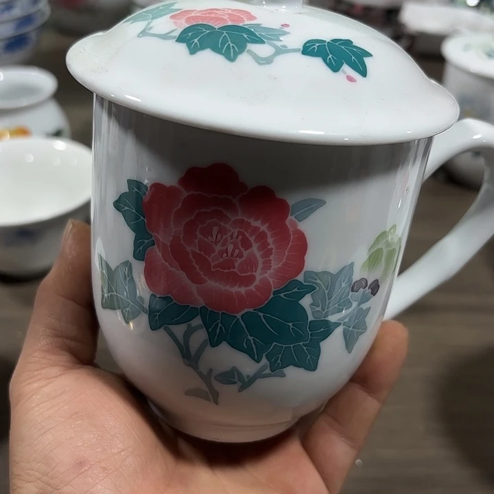 陶500毫升容量芙蓉花，杯子，杯子，杯子