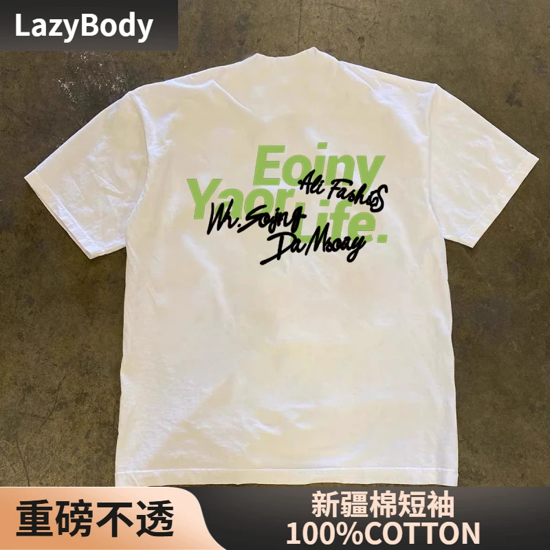 【100%纯棉】时尚男女短袖t恤2025新款夏季男士纯棉休闲创意圆领T恤
