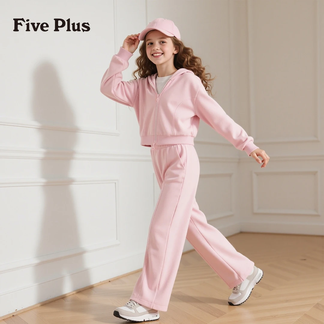 Five Plus童装女童套装春秋洋气时髦儿童服装宽松休闲儿童裤子女