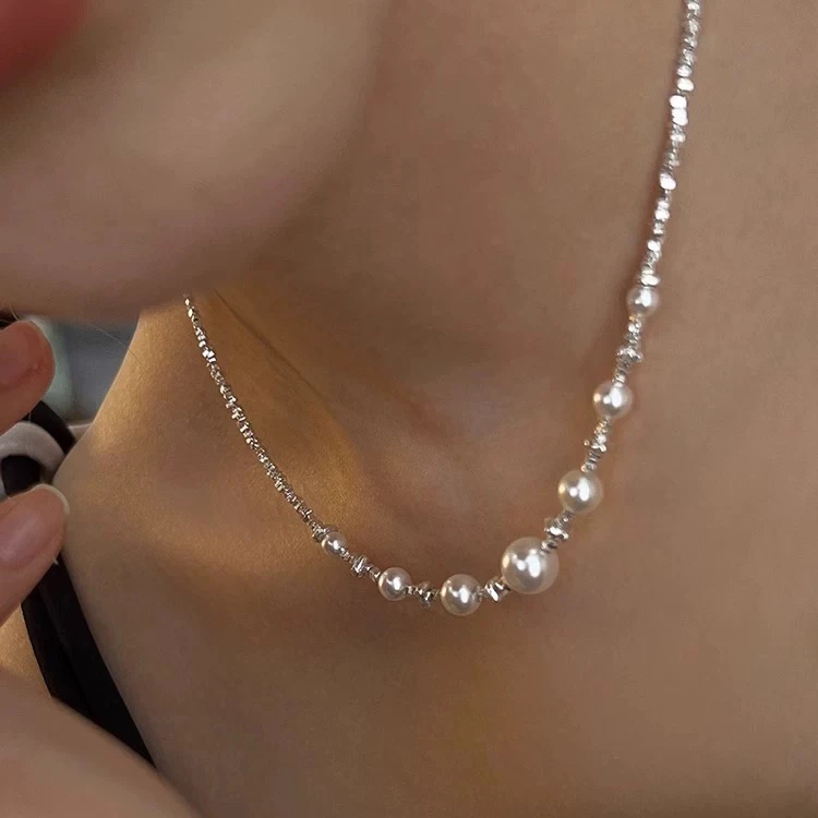 施家碎银几两满天星珍珠项链2025新款爆款精致锁骨链