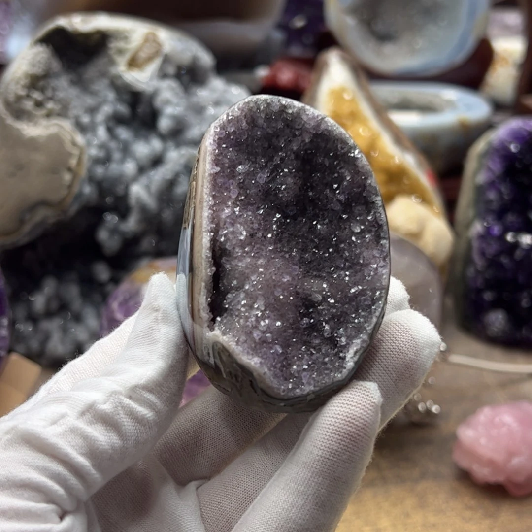 紫晶珠宝半成品未镶嵌晶镇80