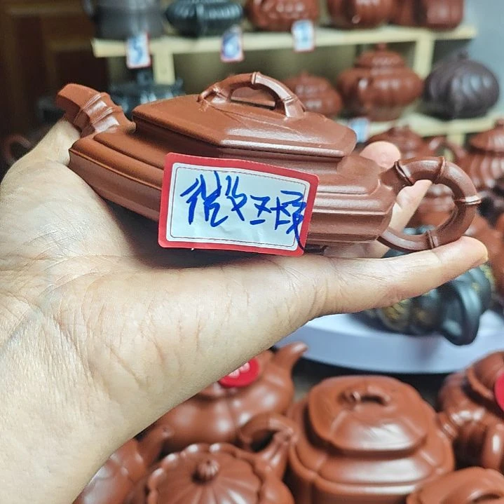 宜兴紫砂壶筋纹器半手工制作赵庄朱泥容量一佰二十CC
