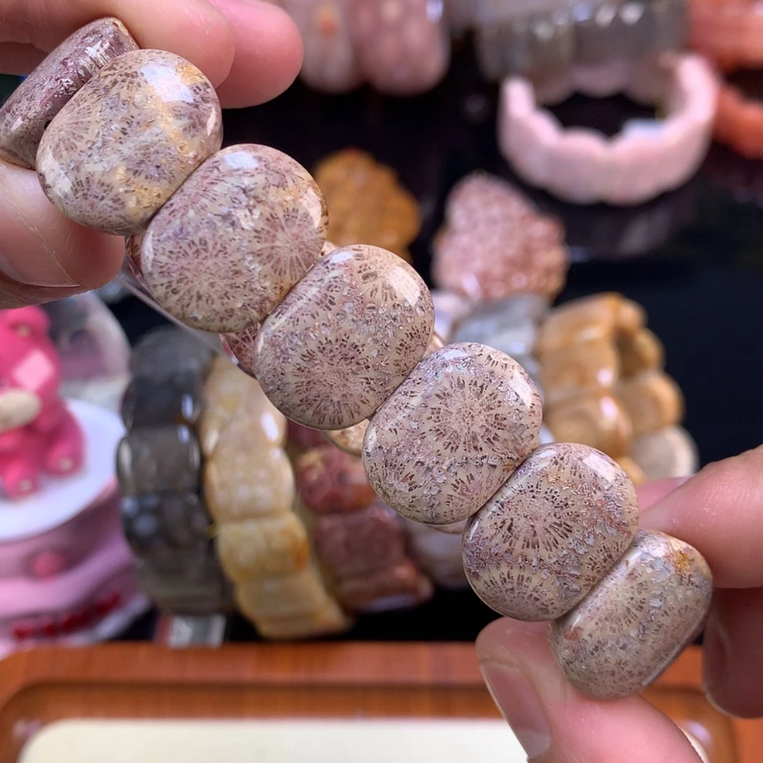 【闪购商品】颈饰未镶嵌硅化珊瑚(珊瑚玉)19号老料紫彩莎莎养完绝啦