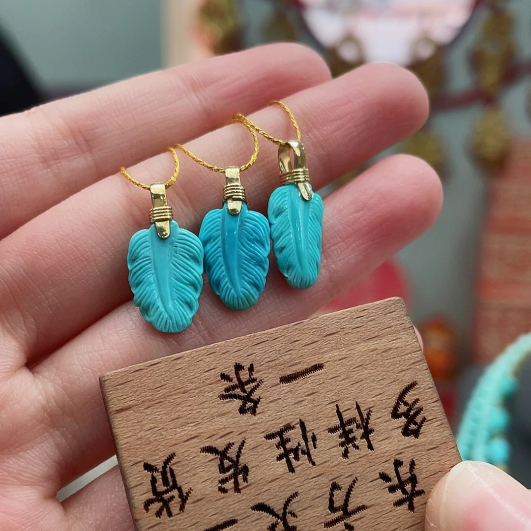 绿松石颈饰银S925镶嵌